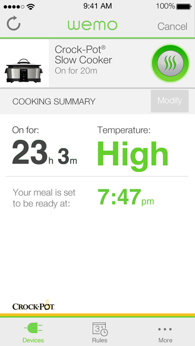 Belkin Crock-Pot WeMo Smart Slow Cooker 